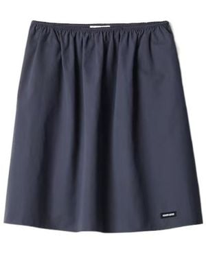 Miu Miu Logo-Patch Elasticated Waistband Skirt - Blue
