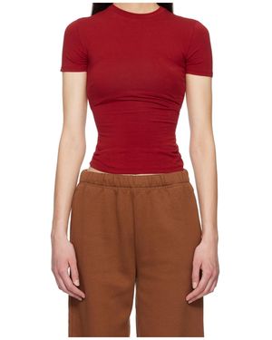 Skims Crew Neck Short-Sleeved T-Shirt - Red