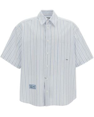 WOOYOUNGMI Striped Short-Sleeved Shirt - White