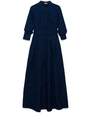 Jonathan Simkhai Courtney Belted Gown - Blue