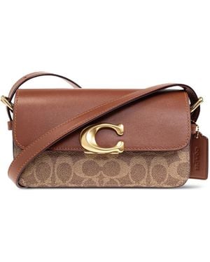 COACH Logo-Plaque Shoulder Bag - Brown