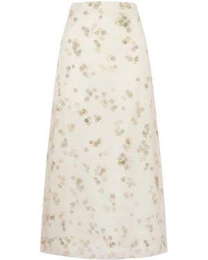 Altuzarra Linnie Printed Cotton-Blend Organza Maxi Skirt - Natural