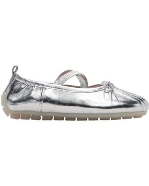 Simone Rocha Cross-Strap Bow Ballet Flats - White