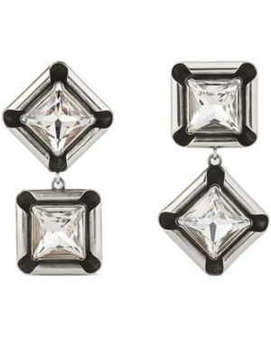 Givenchy Deconstructed Crystals Earrings - White