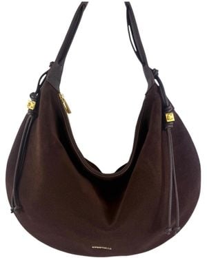 Coccinelle Thess Large Suede Shoulder Bag - Brown