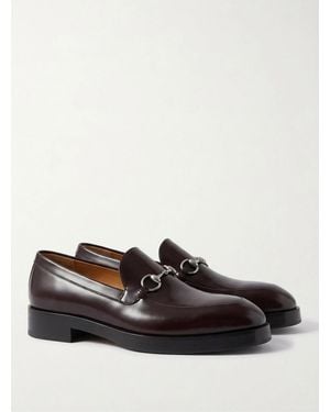 Gucci Horsebit Pointed-Toe Loafers - Black