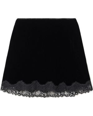 RIXO London Velvet Mini Skirt - Black