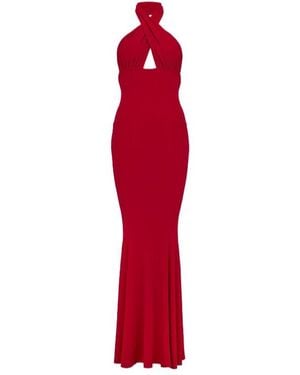 Norma Kamali Halter Neck Dress - Red