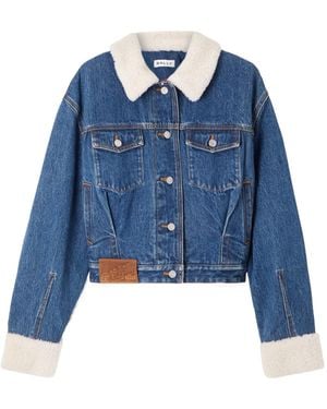 Bally Long-Sleeved Quilted Denim Jacket - Blue
