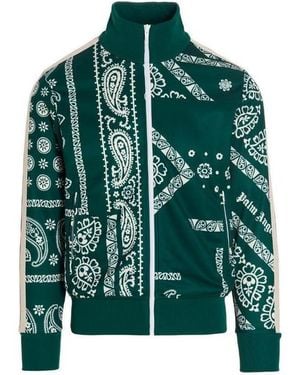 Palm Angels Bandana-Print Track Jacket - Green