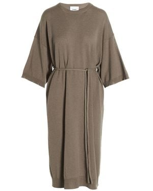 Nude Knit Long Dress - Gray