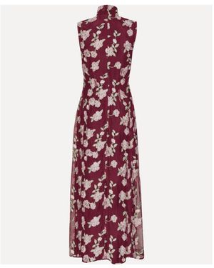 green emerald velvet dress Embroidered Mesh Maxi Dress main image 1