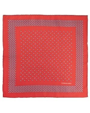 Ferragamo Square Pocket Square - Red