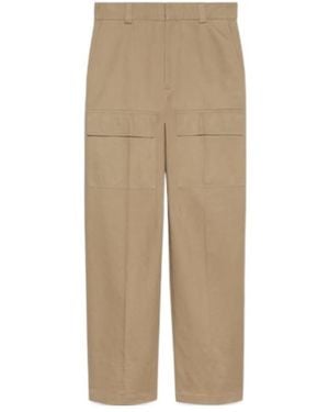 Gucci Wide-Leg Cargo Pants - Natural