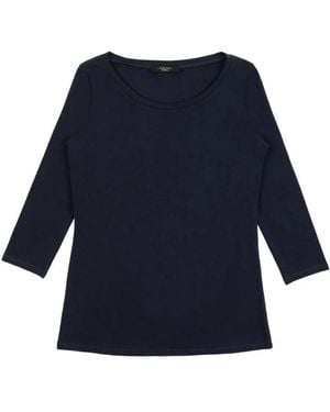 Weekend by Maxmara Round Collar And Long-Sleeved T-Shirt - Blue