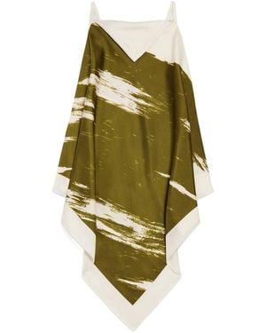 Balenciaga Brush Scratch Scarf Top - Green