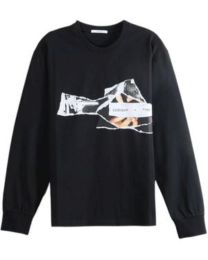 Givenchy Graphic Printed Long-Sleeved T-Shirt - Blue
