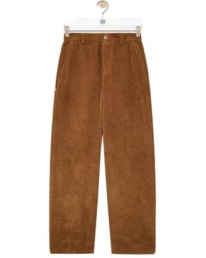 Loewe Wide-Leg Corduroy Trousers - Brown