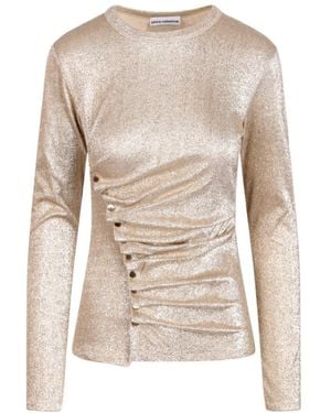 Rabanne Fitted Crewneck Long-Sleeved Top - Natural