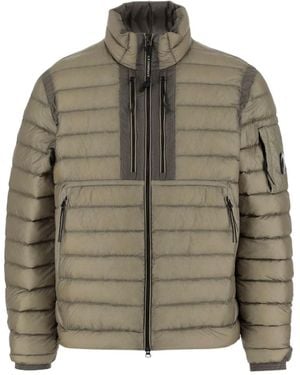 C.P. Company High Collar Dd-Shell Bomber Jacket - Green