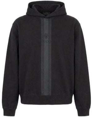 Gucci Hooded Sweatshirt With Muted Web - Black