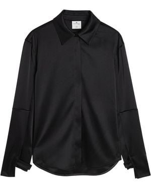 Courreges Simple Satin Shirt - Black