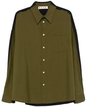 Marni Pocket Colour-Block Shirt - Green