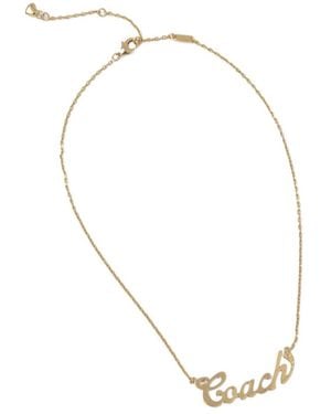 COACH Logo Pendant Necklace - White