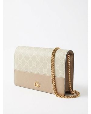Gucci Gg Marmont Chain Wallet - White