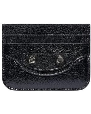 Balenciaga Cagole Crinkled Cardholder - Black