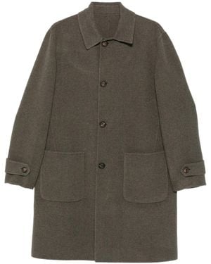 Eleventy Button-Fastening Coat - Grey