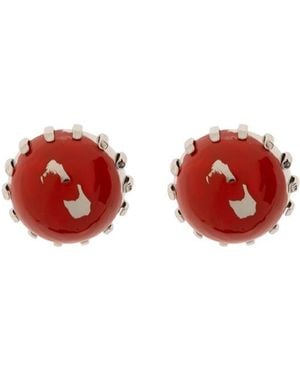 Marni Dome Stud Earrings - Red