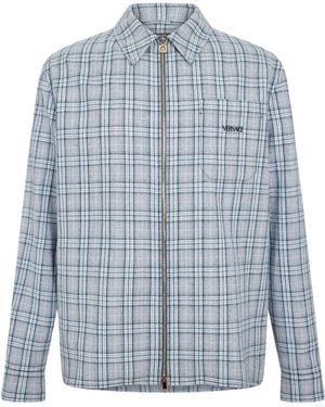 Versace Long-Sleeved Printed Shirt - Blue