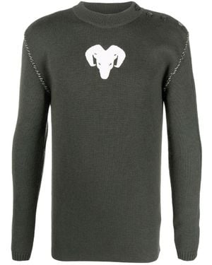 Maison Margiela Logo Knitted Jumper - Green