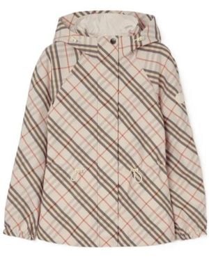 Burberry Reversible Check Hooded Jacket - Natural