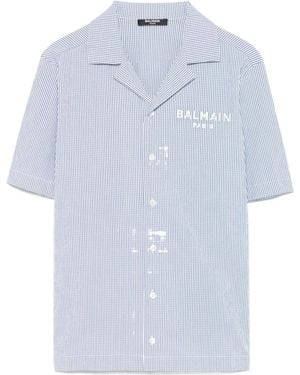 Balmain Striped Cotton Shirt - Blue