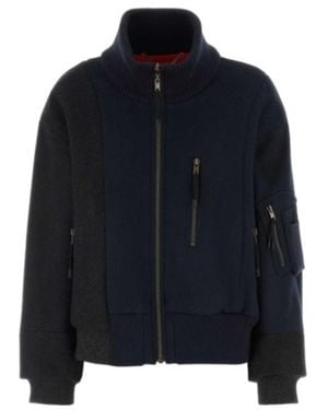 Maison Margiela Spliced Two-Tone Bomber Jacket - Blue