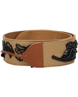 Dries Van Noten Embellished Embroidery Belt - Brown