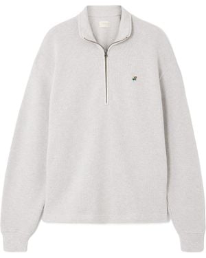 Aimé Leon Dore Embroidered Cotton Sweatshirt - White