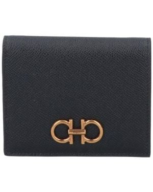 Ferragamo Logo-Plaque Leather Wallet - Blue