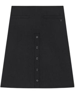 Courreges Buttoned Midi Skirt - Black