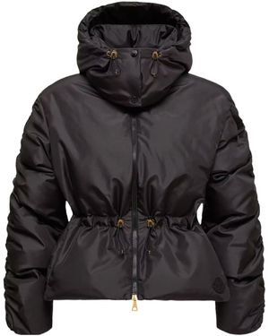 Moncler Louviere Zip-Up Hooded Short Padded Jacket - Black