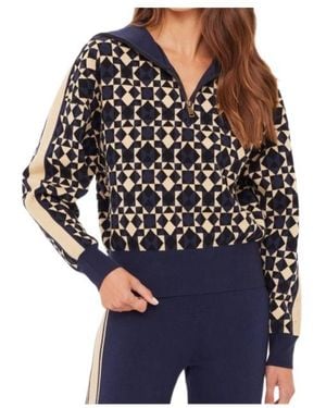 The Upside Geometric Zip Jumper - Blue