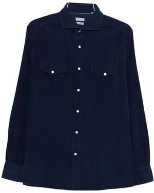 Brunello Cucinelli Double-Pocket Corduroy Shirt - Blue