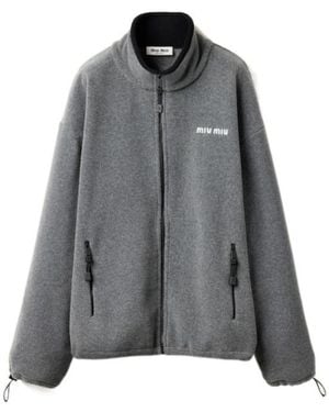 Miu Miu Fleece Sweatshirt - Gray