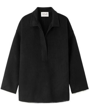 TOVE Deryn Wool-Blend Polo Shirt - Black