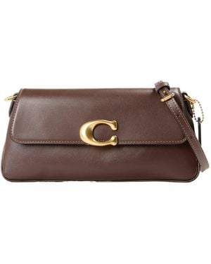 COACH Solid Color Shoulder Bag - Brown