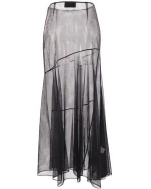 Simone Rocha Flared Sheer Tulle Midi Skirt - Grey