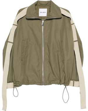 The Attico The String-Detail Zipped Bomber Jacket - Green