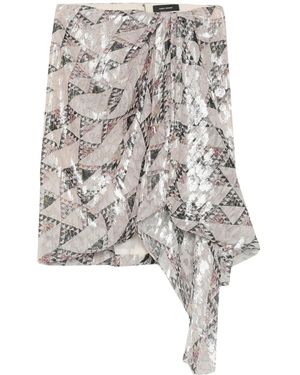 Isabel Marant Metallic Asymmetric Skirt - White